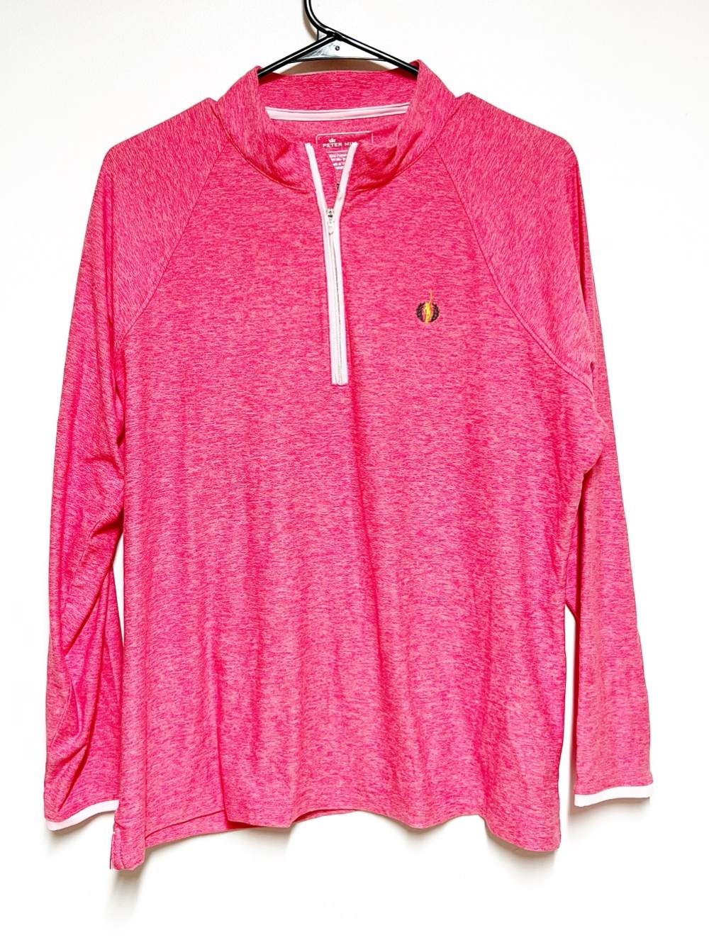Peter Millar Heathered pink Crown Sport golf quarter-zip pullover Women’s XL